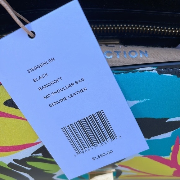 Michael Kors Collection Bancroft Medium Floral Calf Leather Shoulder Bag - Picture 6 of 12